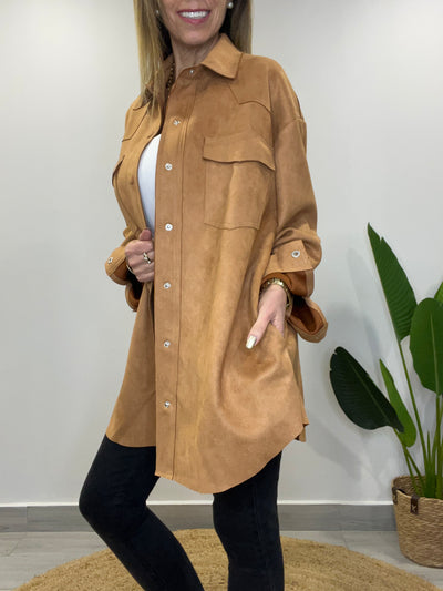 Sobrecamisa Gamuza Córdoba Camel (Oversize)