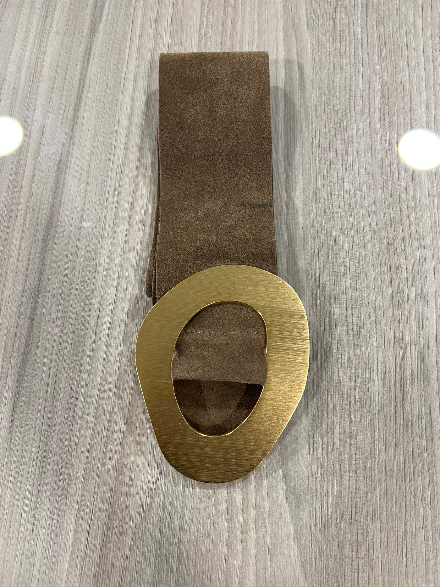 Cinturón Reno italiano hebilla taupe