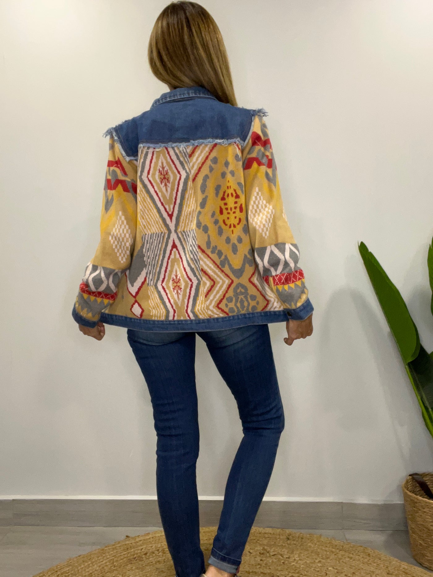 Chaqueta tejida Sinigual mostaza