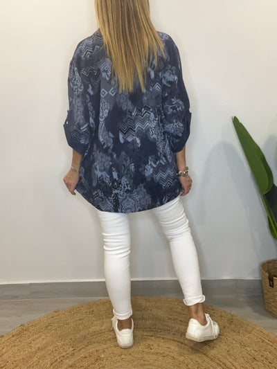 Blusa Chic Azul Marino