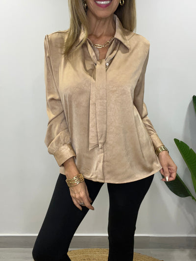 Blusa Viscoseda Amanda Camel