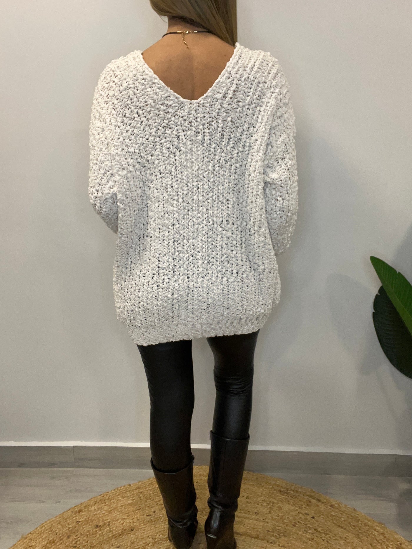 Sweater Buclé Blanco Inv