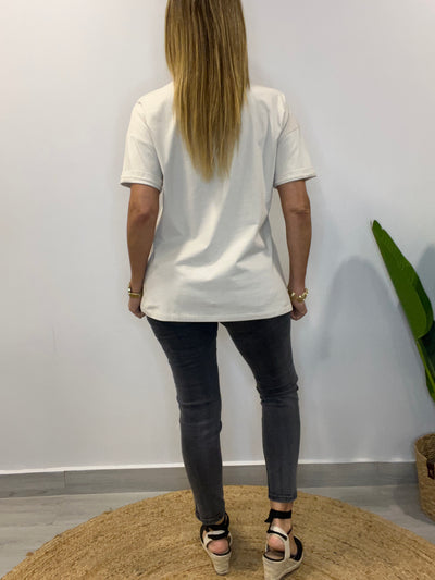 Polera Corazones Beige