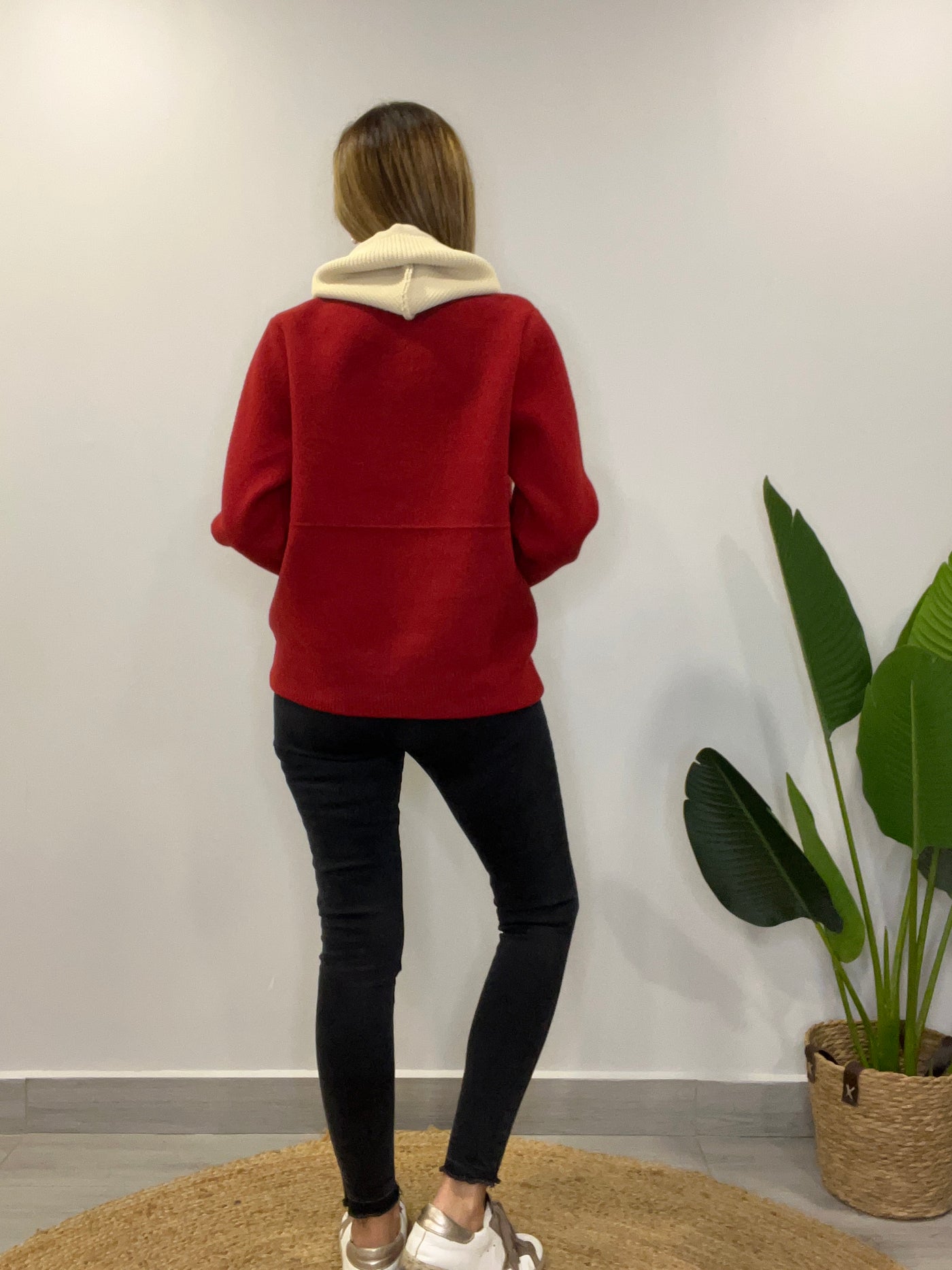 Chaqueta/polerón cuello desmontable Monti rojo
