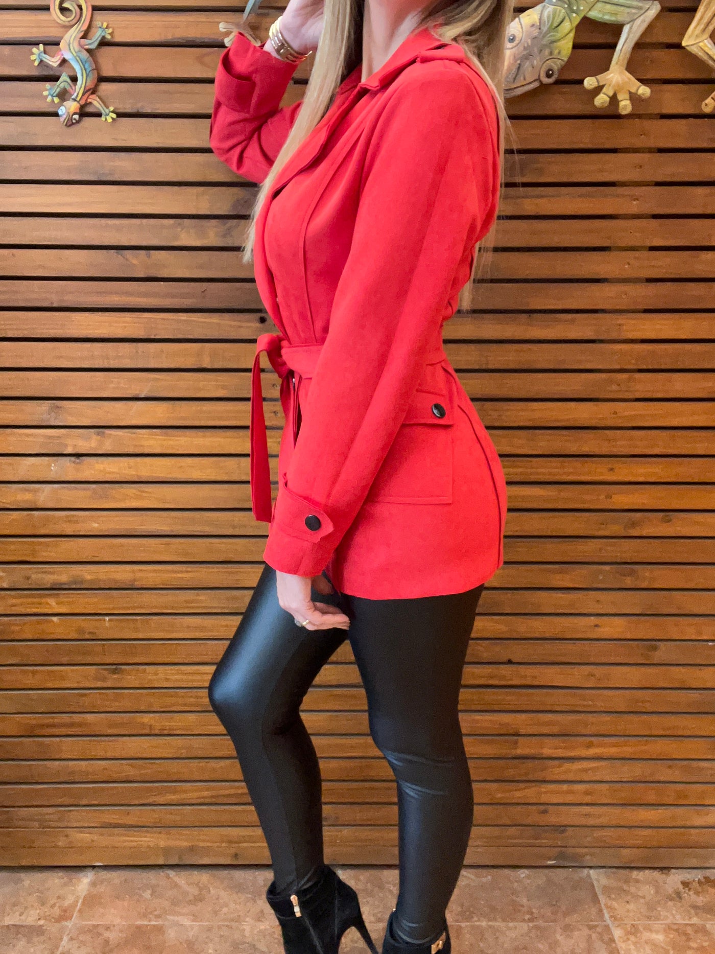 Chaqueta Gamuzada Ginna roja