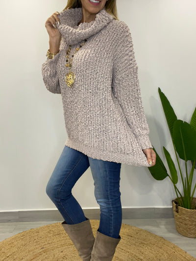 Sweater Buclé Cuello Arena