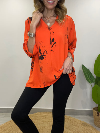 Blusa Crep Veracruz naranjo