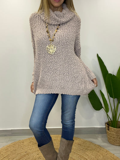 Sweater Buclé Cuello Arena