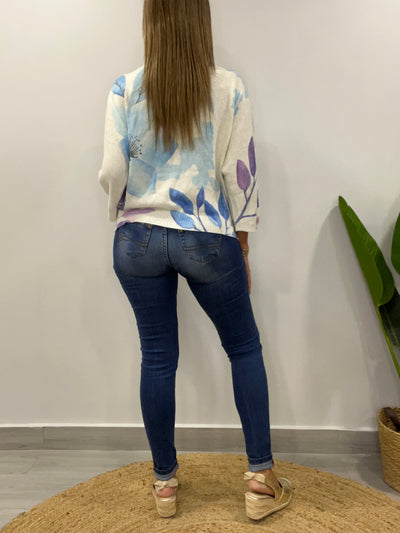Sweater Italiano Hilo Bella azul