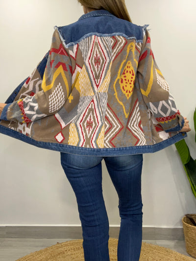 Chaqueta tejida Sinigual taupe/beige
