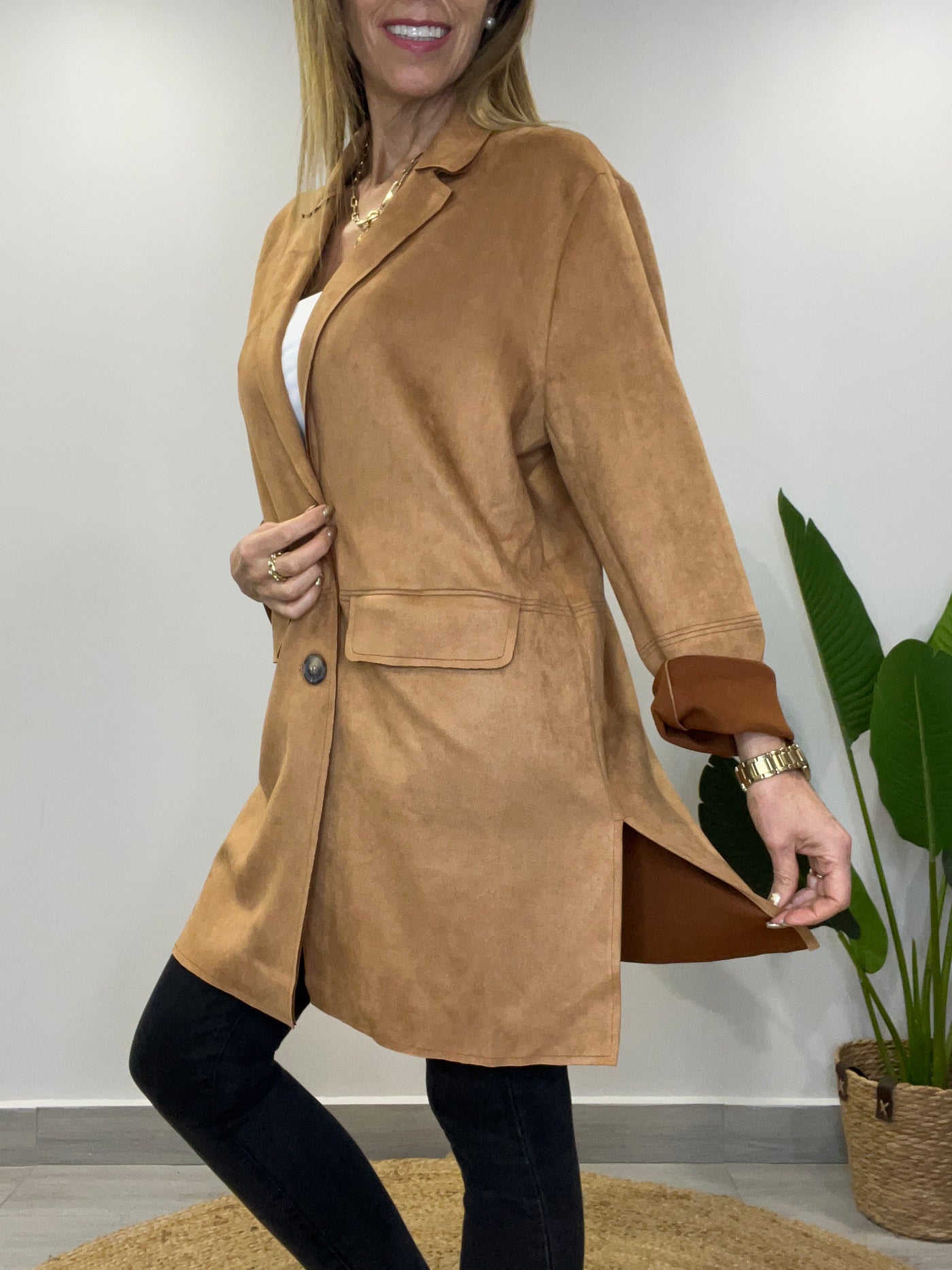 Blazer Gamuza Glass Camel