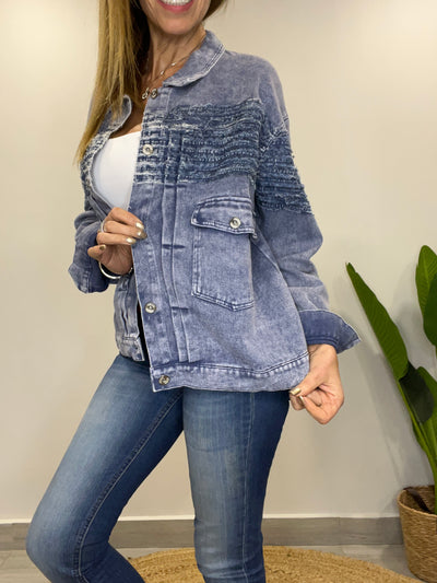 Chaqueta mezclilla festi Azul jeans