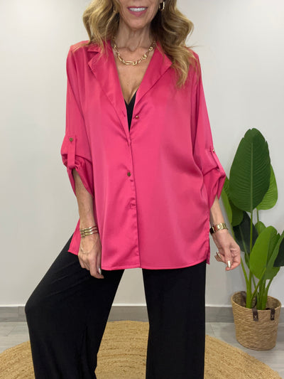 Blazer satin ritual Fucsia