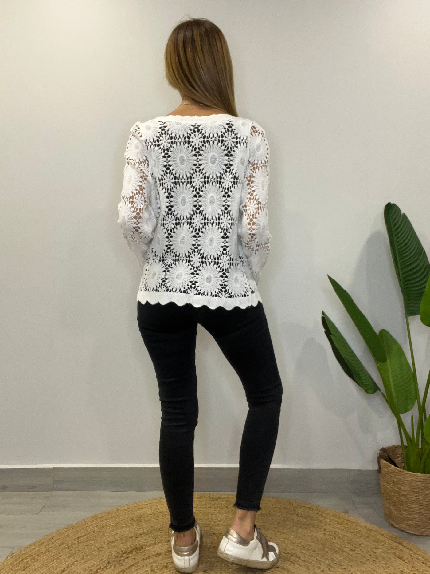 Chaleco Macramé Romántico Blanco