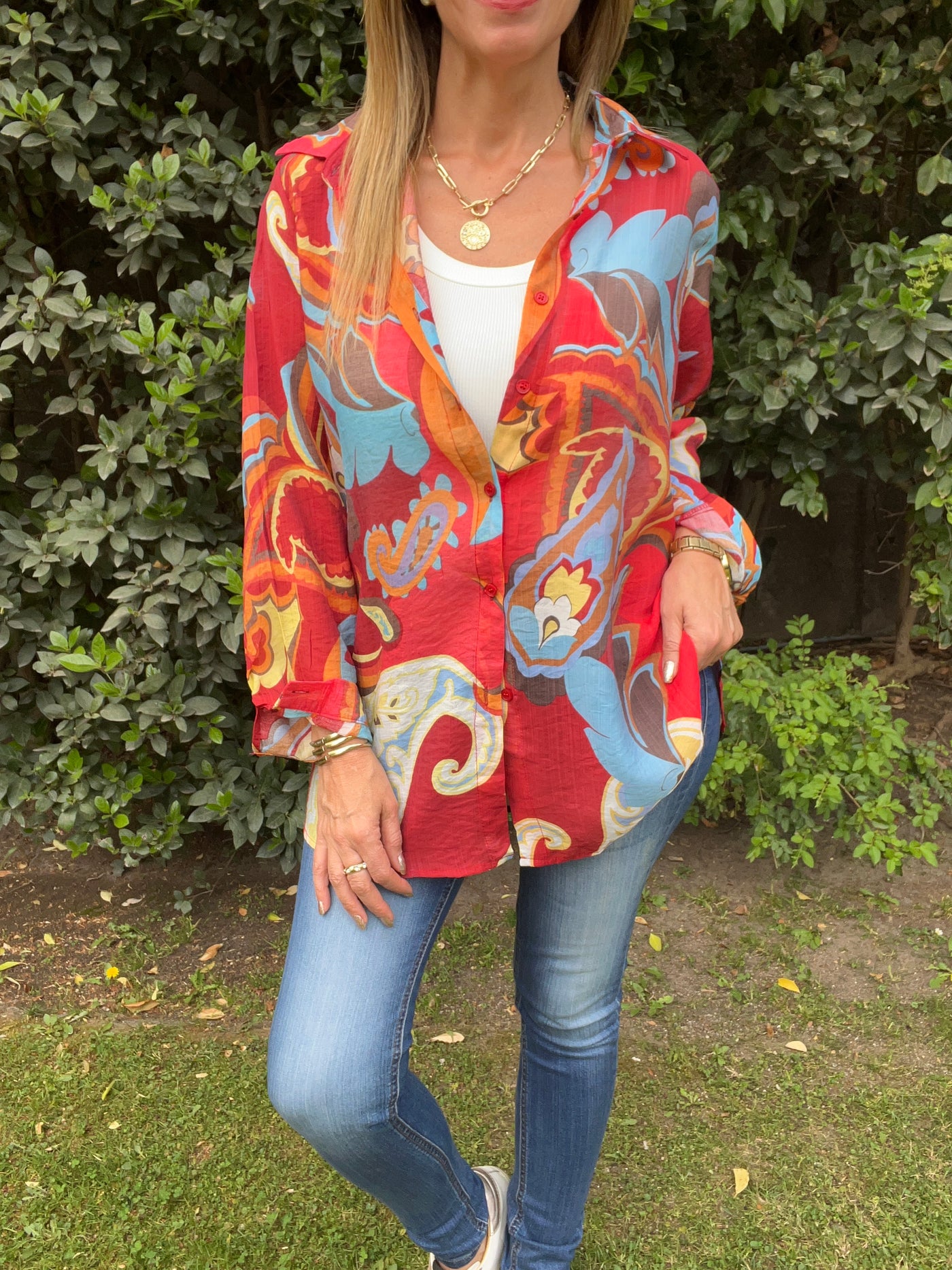 Blusa Gasa Vera Rojo