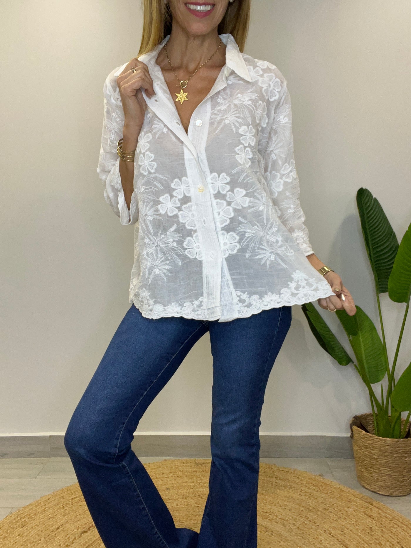 Blusa bordada Anette blanca