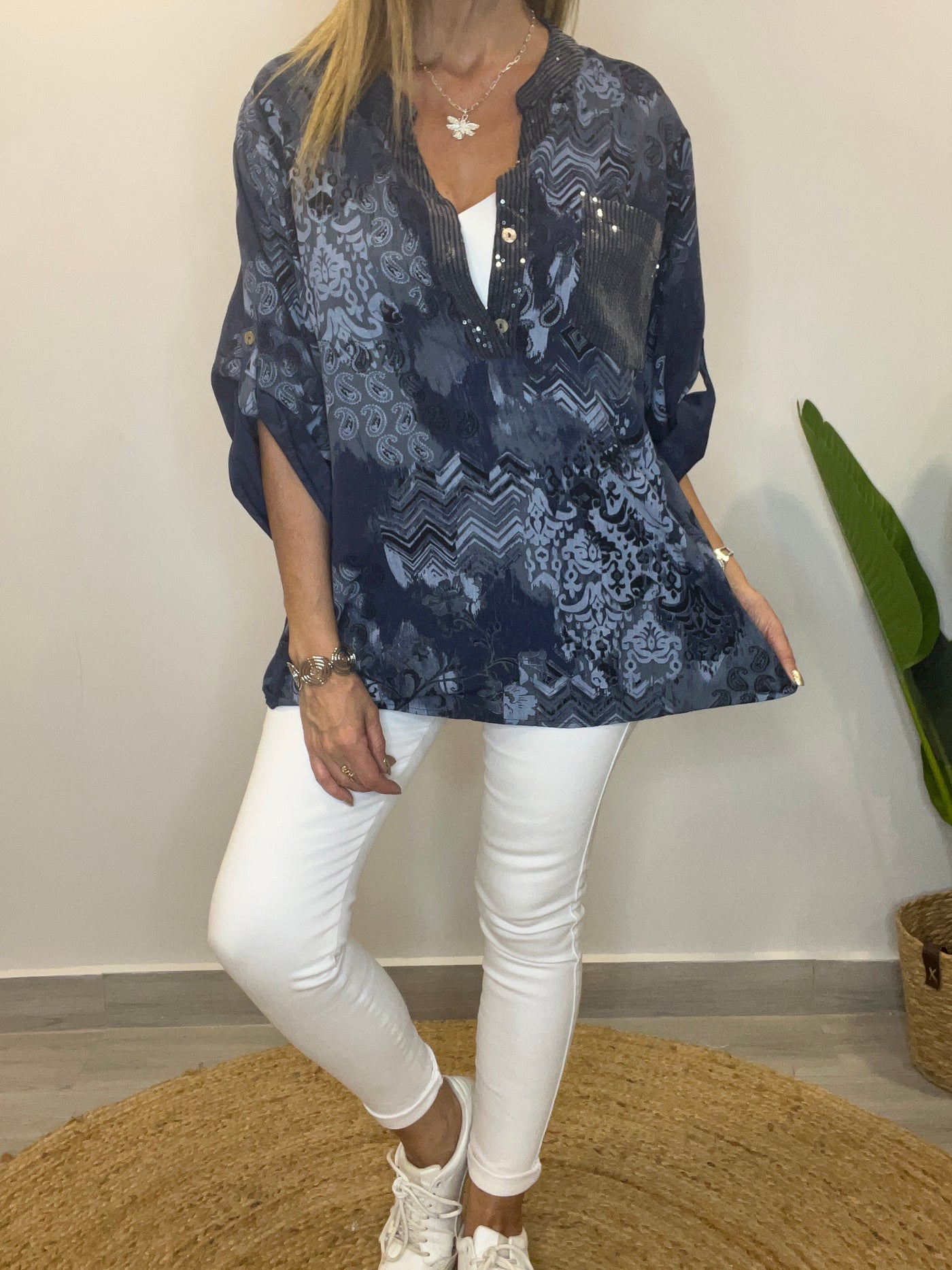 Blusa Chic Azul Marino
