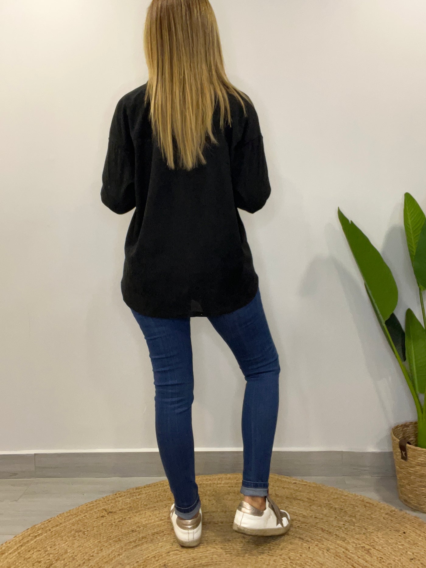 Camisa Cotelé Amanda Negra