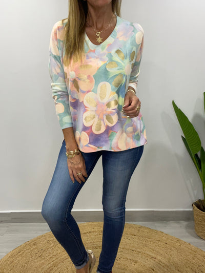 Sweater Italiano Mía Turquesa