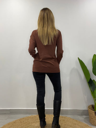 Sweater Delirio/Cuello café