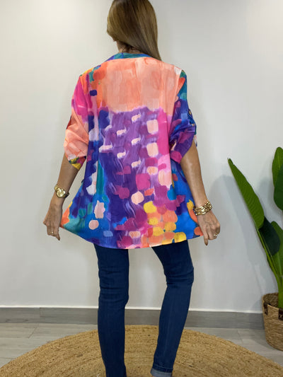 Blusa colores Damasco/Azul