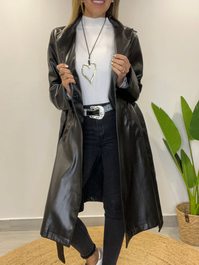 Trench Ecocuero Party Negro