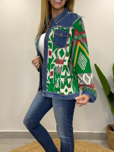 Chaqueta tejida Sinigual verde