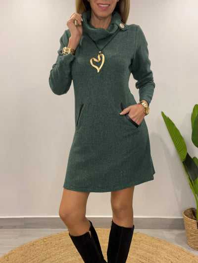 Vestido Lanilla Aurora Verde
