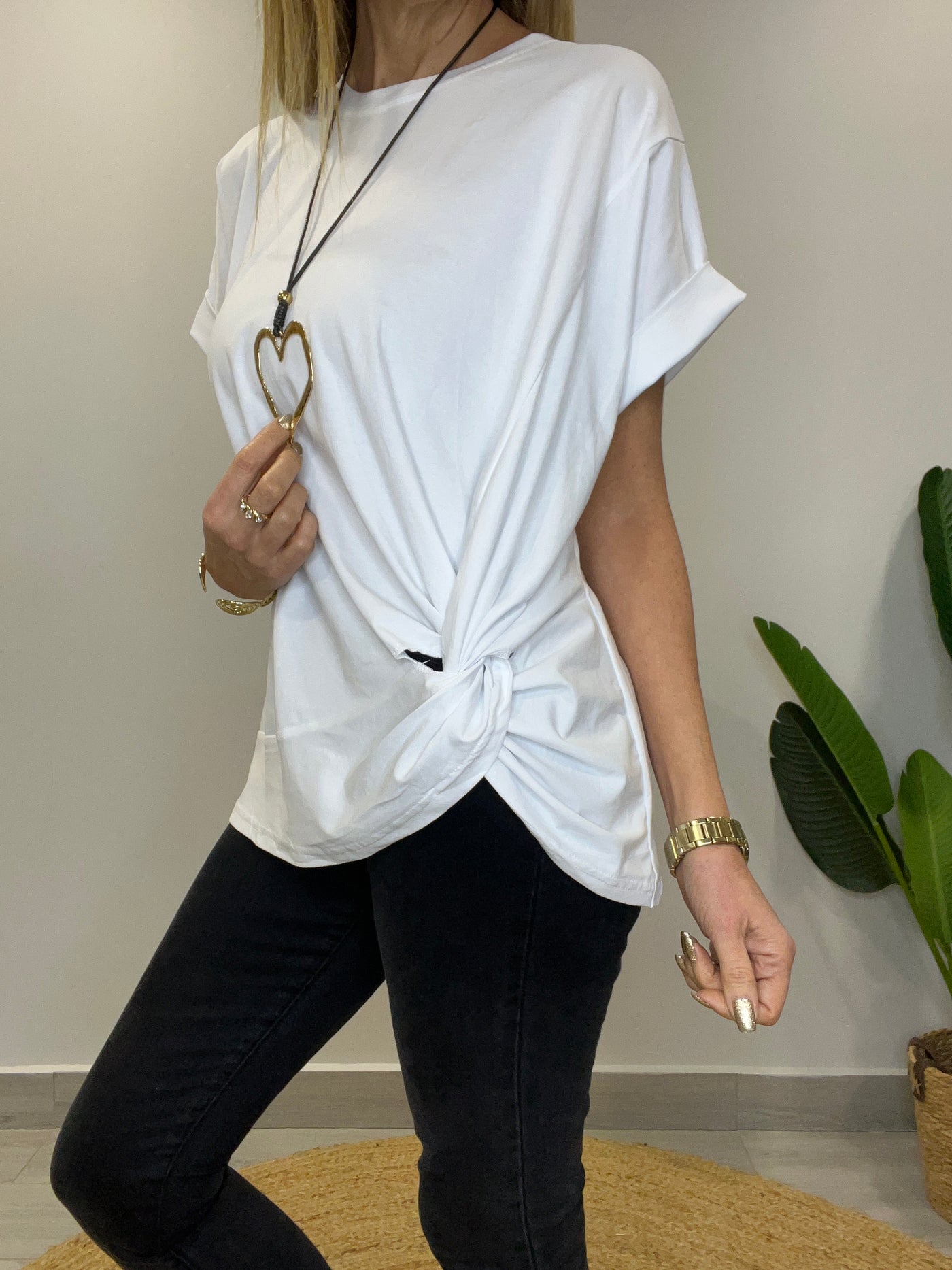 Polera Nudo Blanca