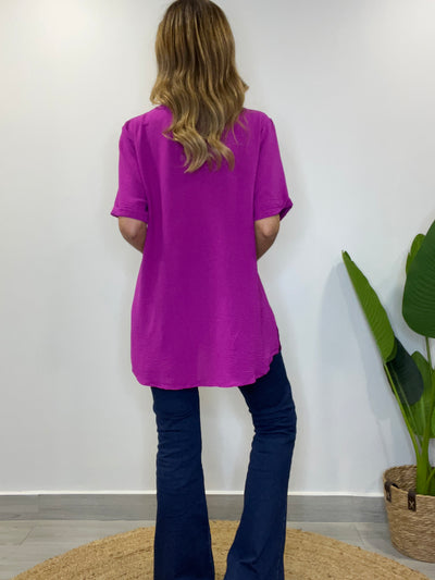 Blusa Crep imperial Magenta