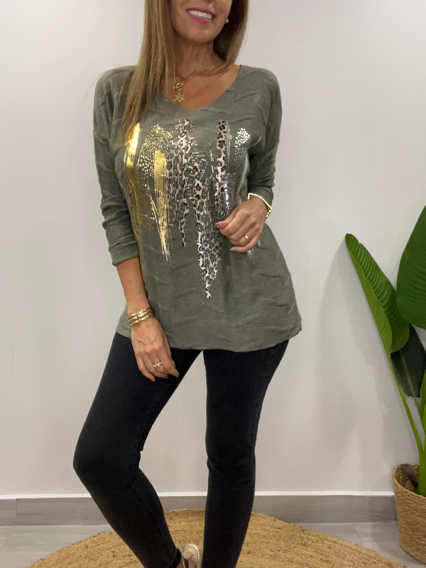 Sweater Italiano Diamond musgo