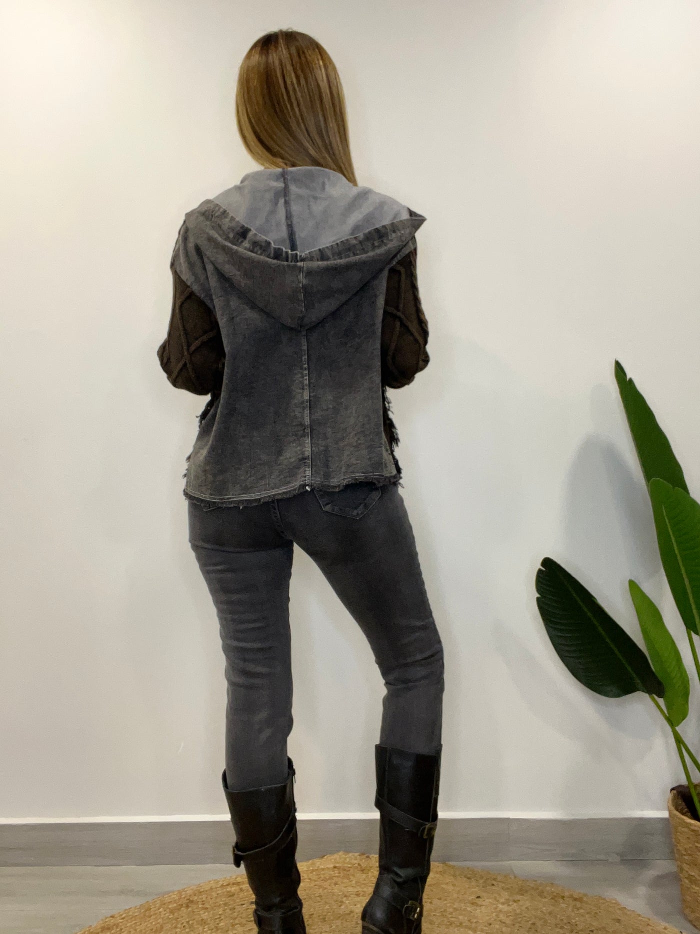 Chaqueta mezclilla Tejida Andy Café