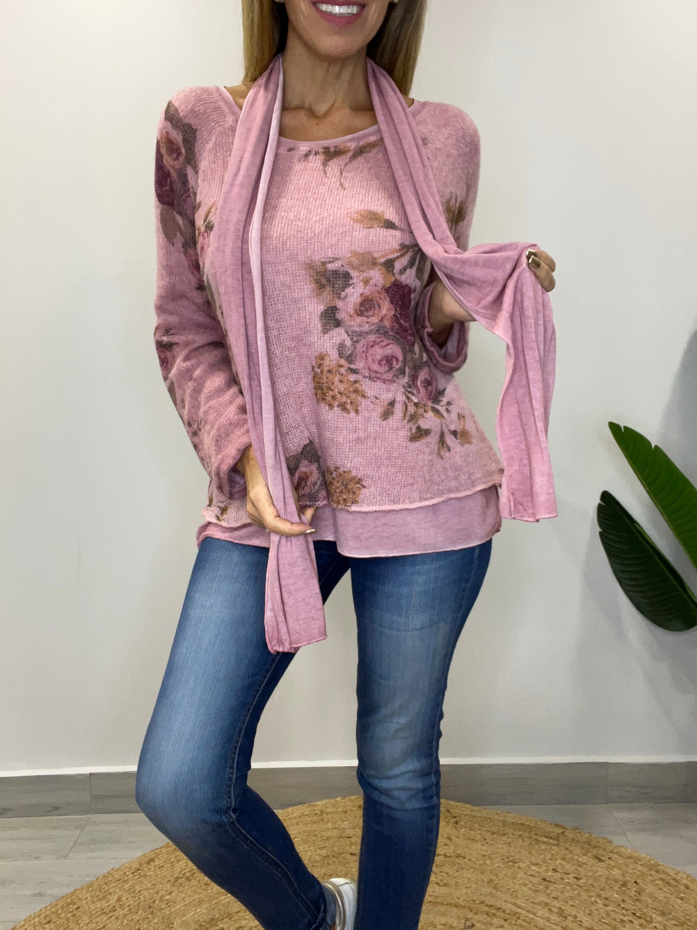 Sweater Italiano Florencia Rosa Pálido