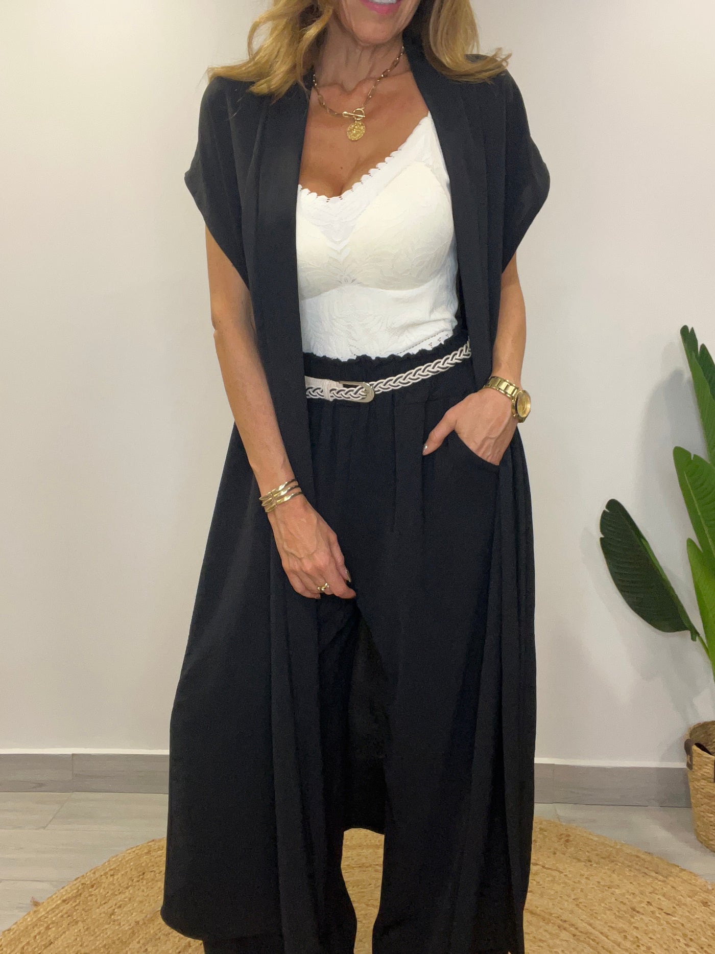 Conjunto Italiano Venecia negro (2 piezas)