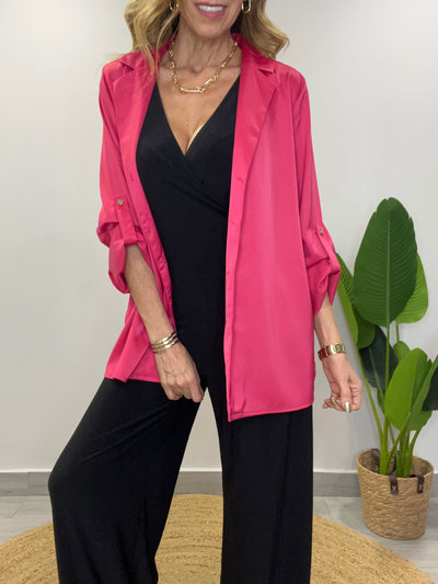 Blazer satin ritual Fucsia