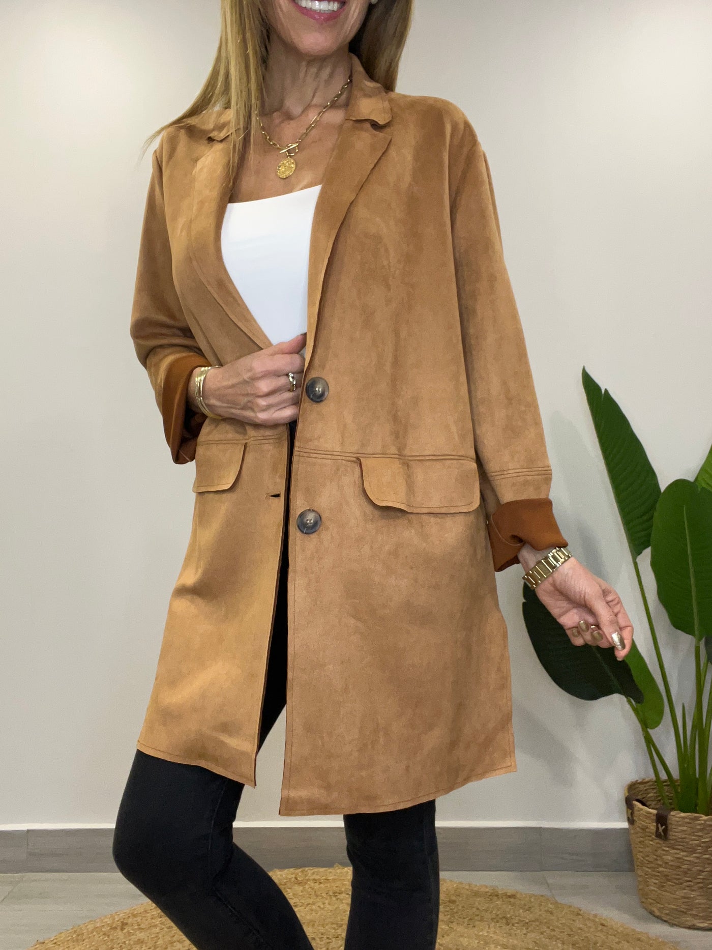 Blazer Gamuza Glass Camel