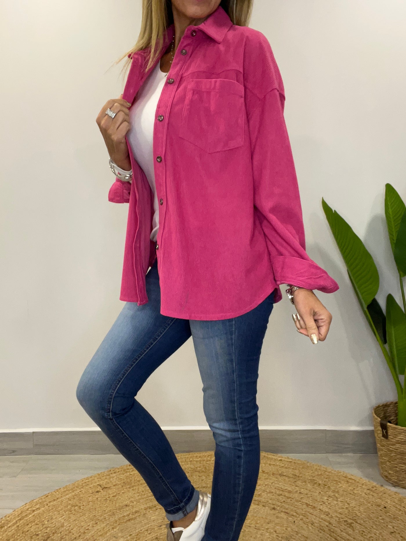 Camisa Cotelé Amanda Fucsia