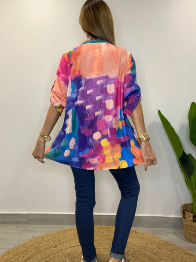 Blusa colores Damasco/Azul