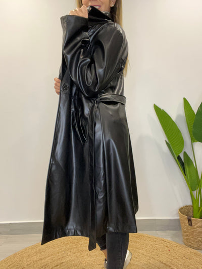 Trench Ecocuero Party Negro