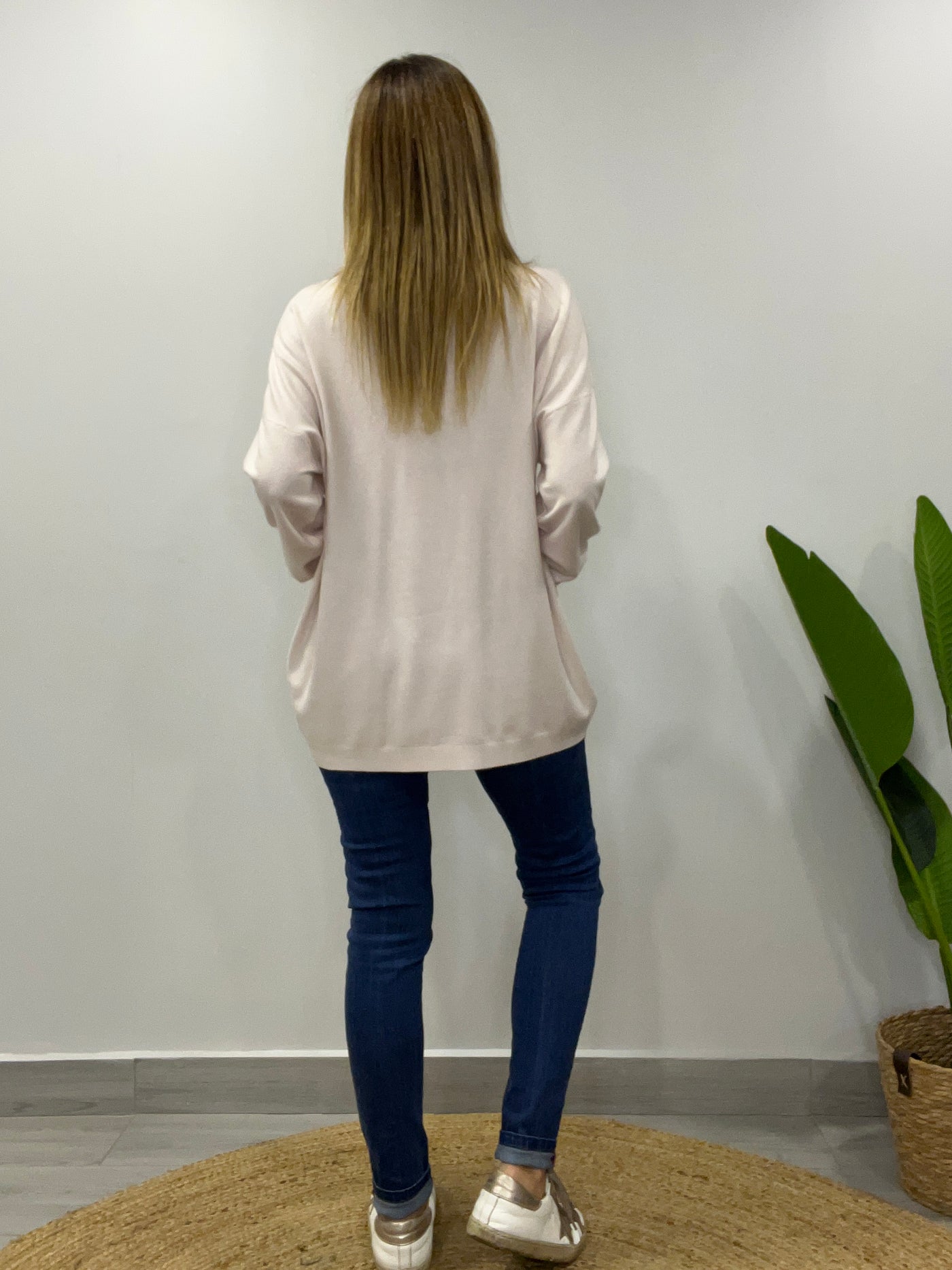 Sweater Italiano splash rosa