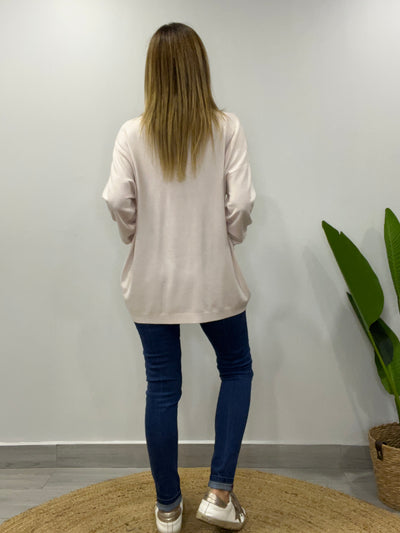 Sweater Italiano splash rosa