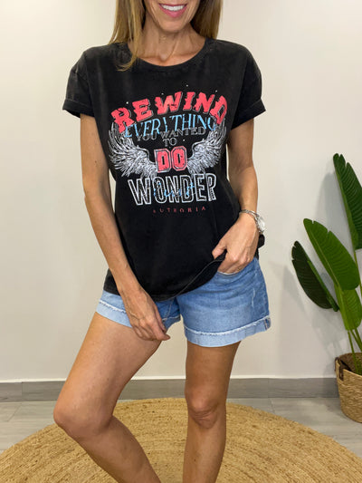 Polera Rewind negra