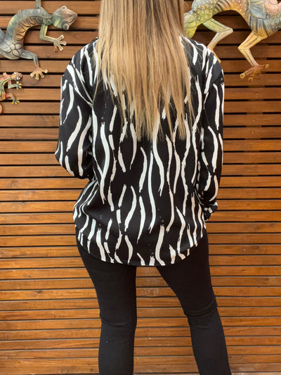 Camisa Adagio Negra/Blanco