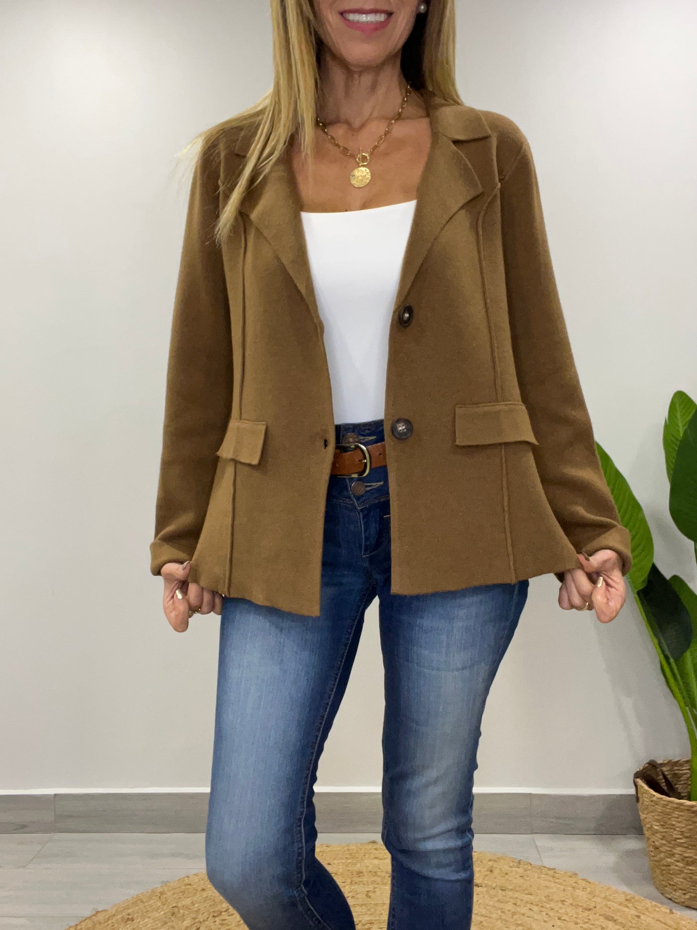 Blazer tejido Rihana Café