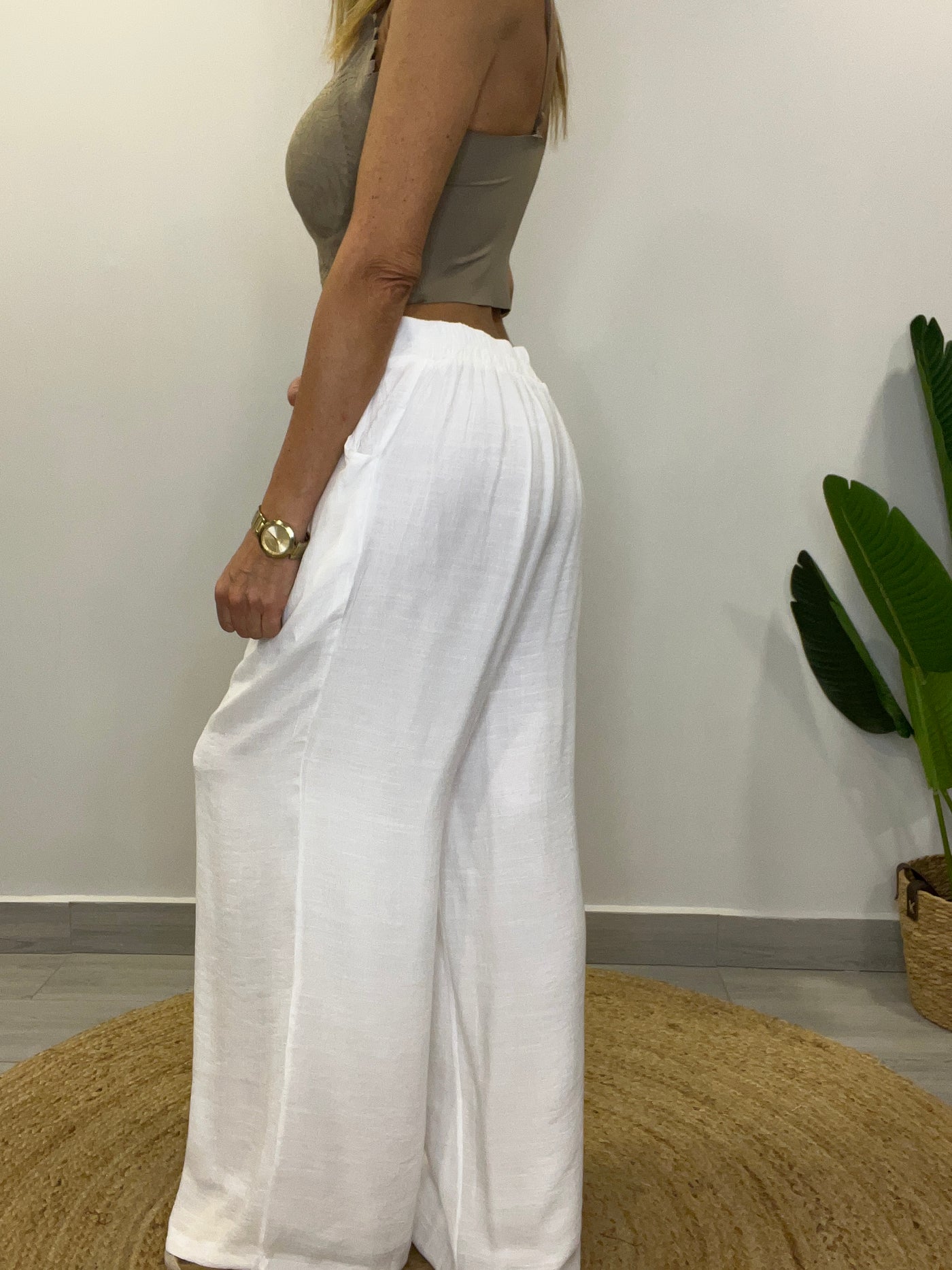 Palazzo Bambula doble capa bahamas Blanco