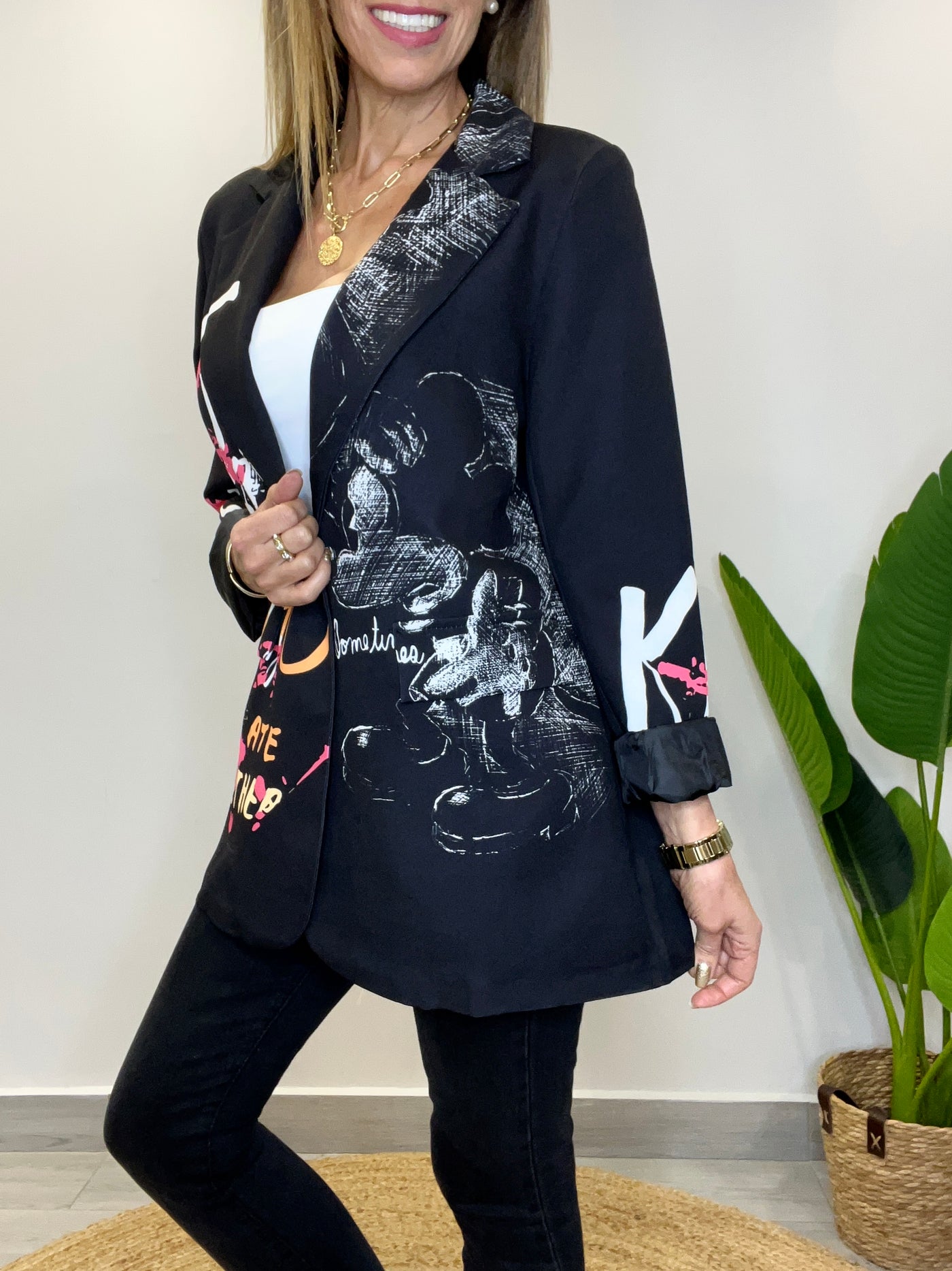 Blazer Italiano Mickey Negro
