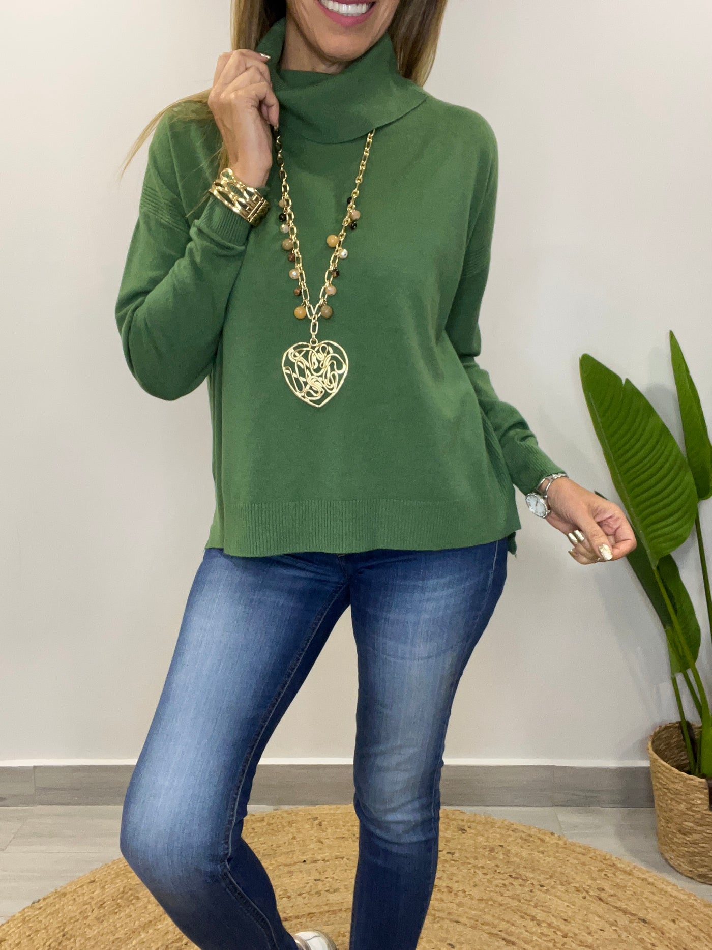 Sweater cuello Melany verde