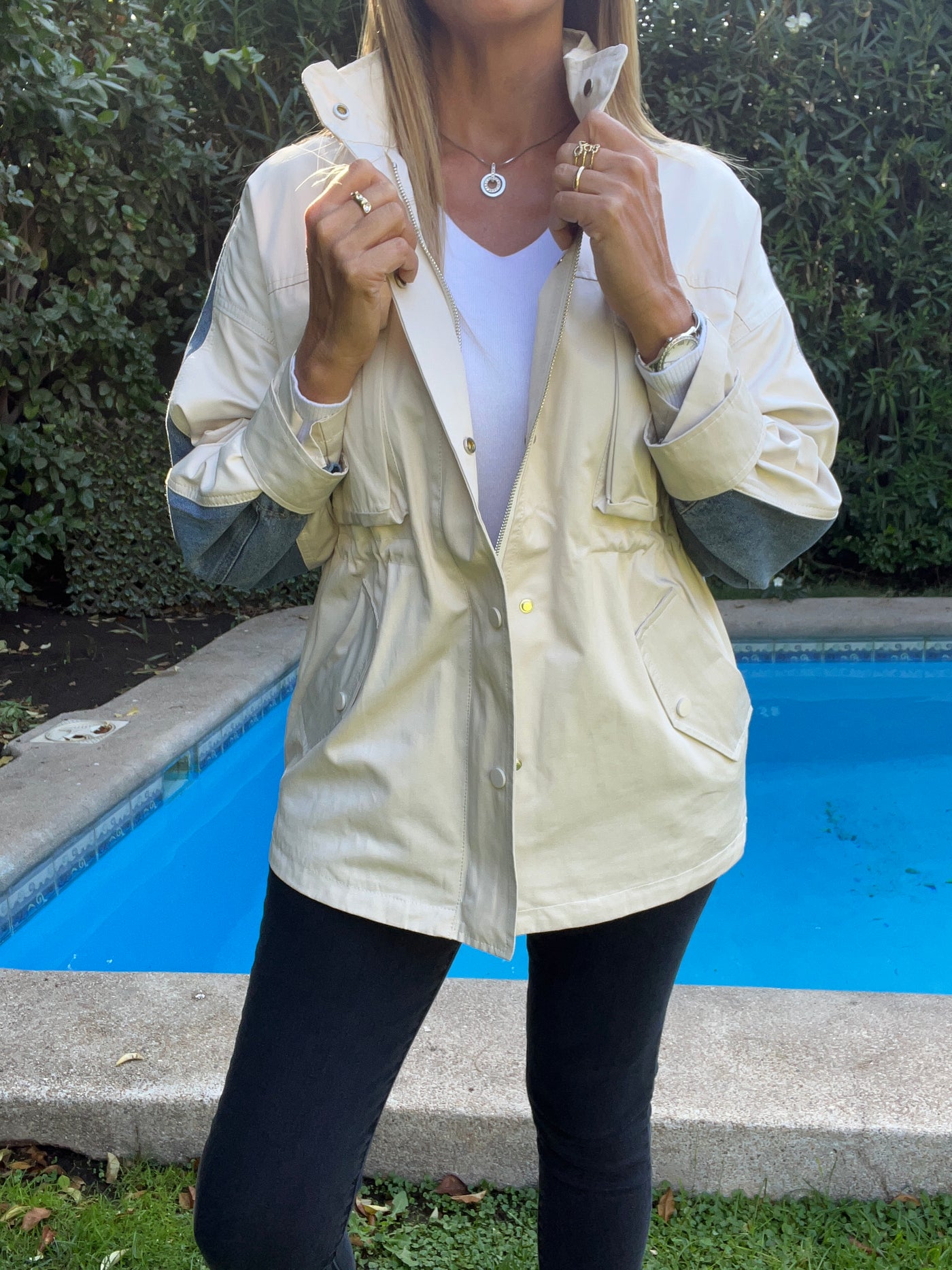 Chaqueta mezclilla Navir Blanca