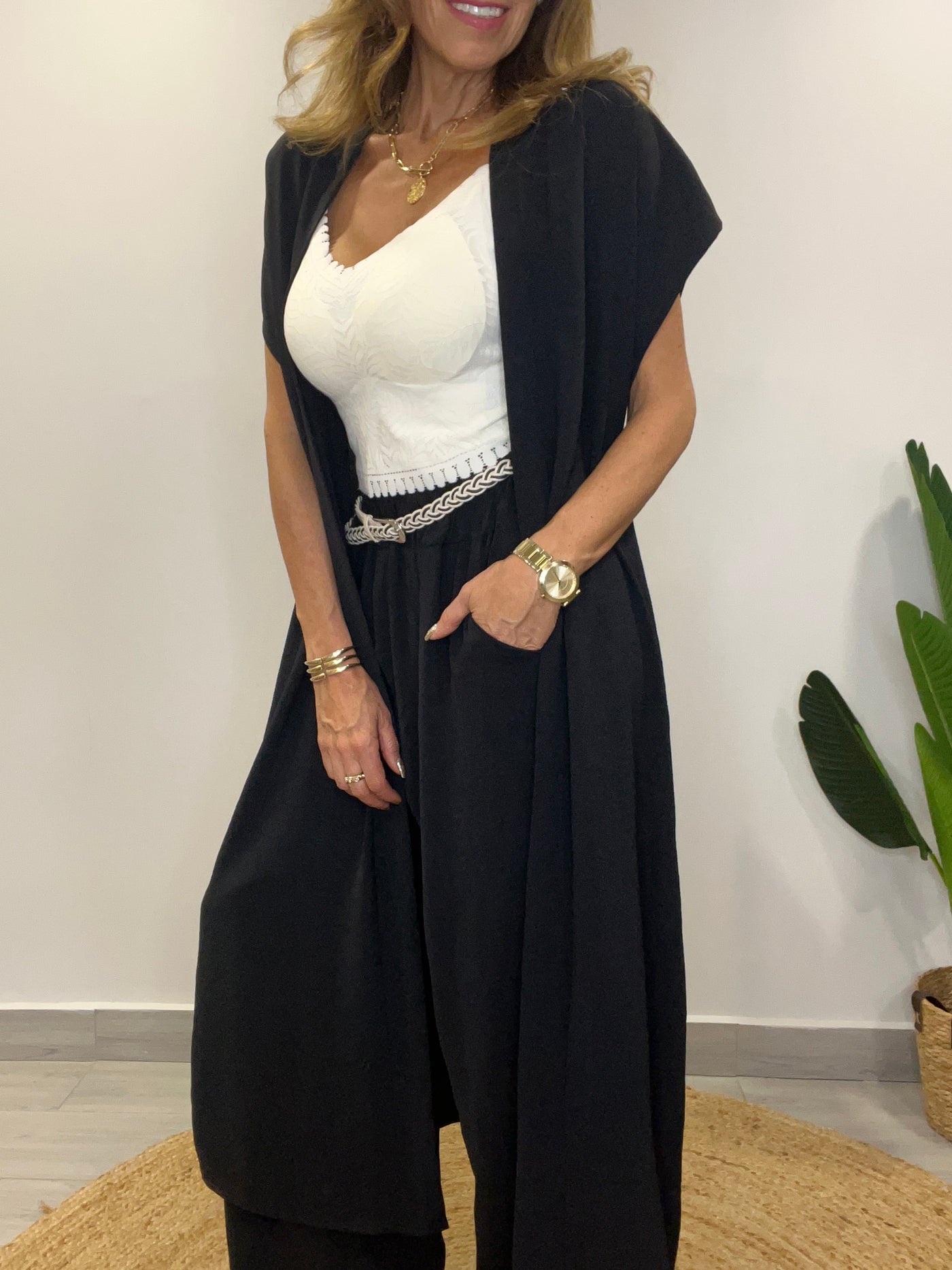 Conjunto Italiano Venecia negro (2 piezas)