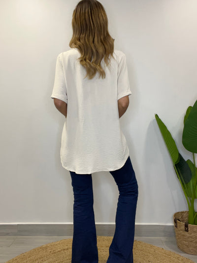 Blusa Crep imperial Beige